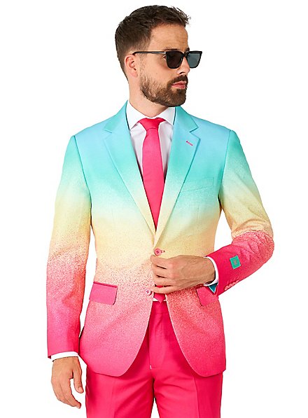 OppoSuits Men's Slim-Fit Novelty Pattern Suit & Tie Set